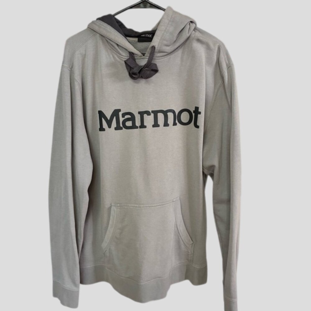 Marmot Grey Pullover Hoodie Unisex Size XL